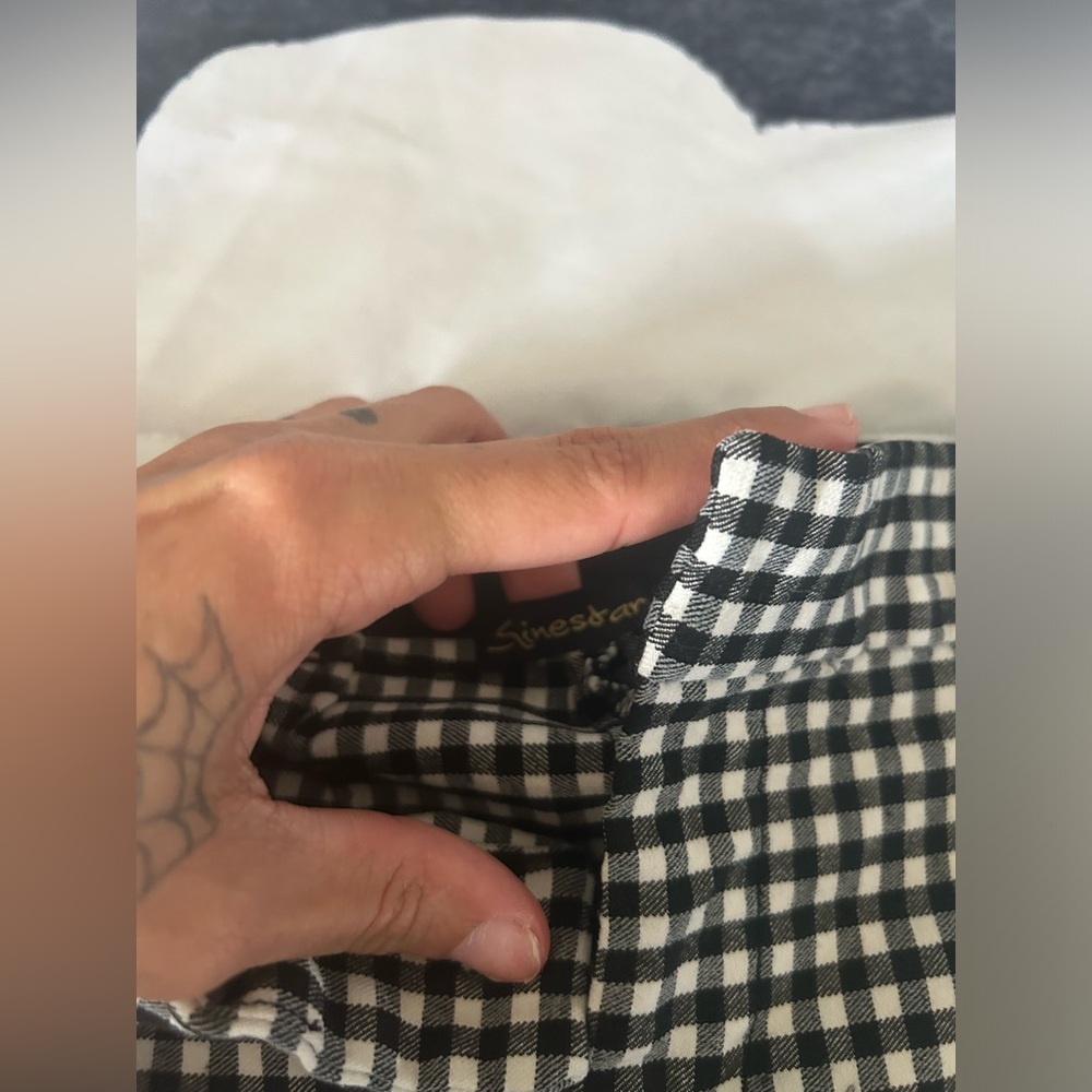 Shine star flare plaid pants